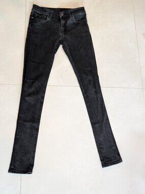Vintage Prada Contour Fit Washed Black Skinny Jeans - Size 26